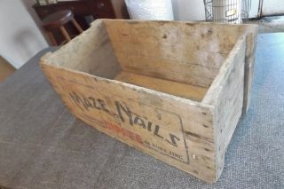 Vintage Wood Nail Crate W H Maze Co.  Peru,  Illinois Usa,  Roofing Nails photo