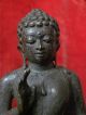 Highly Rare Javanese Silver Bronze Of The Buddha Resisting Mara Statues photo 2