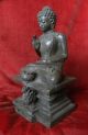 Highly Rare Javanese Silver Bronze Of The Buddha Resisting Mara Statues photo 3
