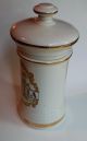 White Gilded Porcelain Apothecary Display Jar: 