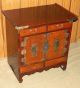 Vintage Asian Korean Fancy Wood Tansu Dansu Cabinet Hidden Compartments Table Other Antique Furniture photo 2