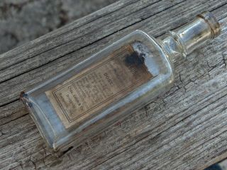 Empty Antique Seldom Seen Paregoric Opium Druggist - Chas Leich Evansville,  Ind photo