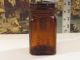Antique Johnson & Johnson Amber Glass Jar/fair Cond/made In Late 1800 ' S/rare. Bottles & Jars photo 2