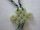 Chinese Carved Nephrite Jade Gold Flk Eternal Endless Knot Pendant Silk Necklace Necklaces & Pendants photo 9