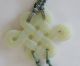 Chinese Carved Nephrite Jade Gold Flk Eternal Endless Knot Pendant Silk Necklace Necklaces & Pendants photo 5