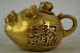 Old Decorated Handwork Copper Carve Rich Pig Shape Special Lucky Lovely Tea Pot Other Antique Chinese Statues photo 4