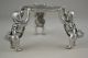 Oriental First - Rate Old Tibet Silver 3 Dog Hold Taiji Pattern Candlestick Candlesticks & Candelabra photo 1