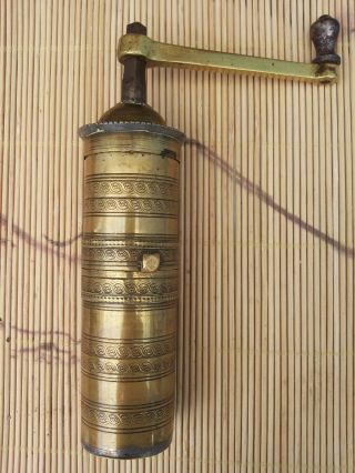 Antique Ottoman Islamic Copper Coffee And Other Grinder 19th Century photo