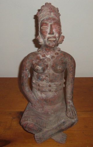 Mayan Civilization Jaina Type Woman And Baby Figure Statue,  Pre Columbian Art photo