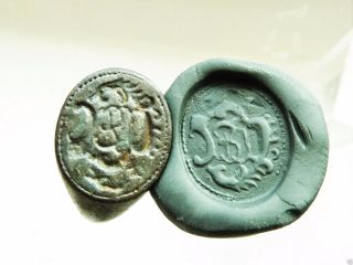 Post - Medieval Bronze Seal - Ring (r914). photo