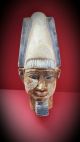 Antique Egyptian Carved Stone Male Pharaonic Bust With Atef Crown Of Osiris Egyptian photo 1