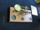 Antique Small Brass Scale On Oak Base Scales photo 1