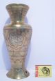 A 20th Century Cairoware Brass Vase/lamp Base Silver/copper Overlay Middle East photo 9