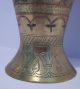 A 20th Century Cairoware Brass Vase/lamp Base Silver/copper Overlay Middle East photo 8