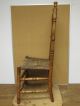 Rare 18th C William And Mary Ct Heart And Crown Decorated Bannister Back Chair Primitives photo 3