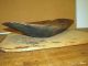 Rare Early 18th C American Carved Wooden Oval Trencher In Grungy Old Blue Paint Primitives photo 10