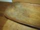 Rare Early 18th C American Carved Wooden Oval Trencher In Grungy Old Blue Paint Primitives photo 3
