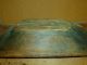 Rare Early 18th C American Carved Wooden Oval Trencher In Grungy Old Blue Paint Primitives photo 6