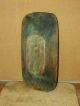 Rare Early 18th C American Carved Wooden Oval Trencher In Grungy Old Blue Paint Primitives photo 8