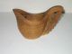 Hand Carved Small Wooden Pitcher Ale Bowl From Yugoslavia 5 1/2 