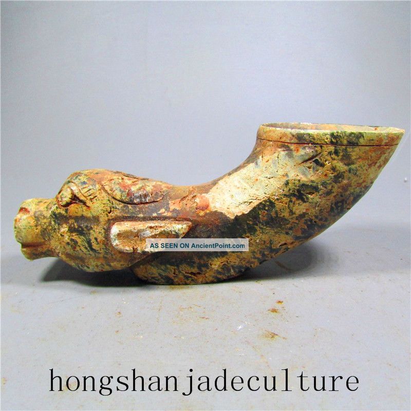 Chinese Antique Natural Jade Old Jade Tauren Cups Hand - Carved Not Pendant Aaa Necklaces & Pendants photo