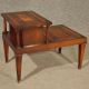Antique Style Table Two Tier Library Step Burr Walnut Veneer Mid - 20th Century 1900-1950 photo 3