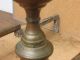 Rare American Federal 18th C Brass Steeple Top Andirons Faceted Urn Scrolled Leg Primitives photo 7