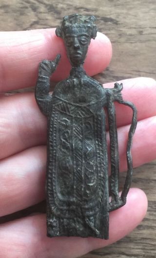 Medieval.  Thomas Becket Pewter Figure.  Pilgrim ' S Badge / Staff Top.  14th Century photo