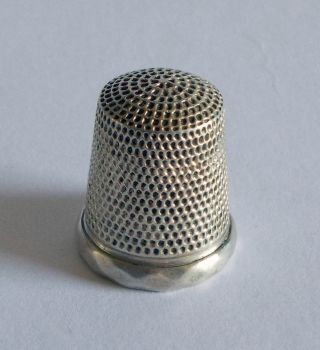 Sterling Silver Thimble - Simons - Utilitarian With Faceted Rim photo