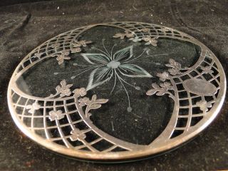 Early 1900s Sterling Etched & Flower Basket 6 