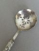 Antique Repousse Sterling Silver Handle Pierced Spoon Strainer Ghf Mark Flatware & Silverware photo 2