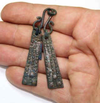 Ancient Viking Bronze Pendant - Amulet Great Save Double Pendant photo