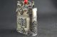 Old Collect Handwork Miao Silver Carving Kylin Dragon&phoenix Tobacco Box Other Chinese Antiques photo 3