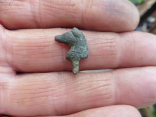 Small Bronze Roman Horse Head Terminal British Dug photo