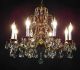 Huge Antique French Brass Or Bronze & Crystal Pineapple Chandelier Chandeliers, Fixtures, Sconces photo 9