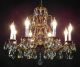 Huge Antique French Brass Or Bronze & Crystal Pineapple Chandelier Chandeliers, Fixtures, Sconces photo 10