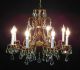 Huge Antique French Brass Or Bronze & Crystal Pineapple Chandelier Chandeliers, Fixtures, Sconces photo 5
