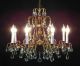 Huge Antique French Brass Or Bronze & Crystal Pineapple Chandelier Chandeliers, Fixtures, Sconces photo 6