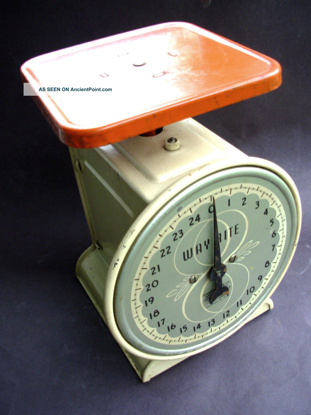 Antique ' Way Rite  Hanson ' Household Scale - Weighs 25 Pounds By Ounces Scales photo