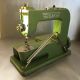 Antique Portable Elna Swiss Sewing Machine Metal With Case Green Vintage Sewing Machines photo 1
