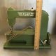Antique Portable Elna Swiss Sewing Machine Metal With Case Green Vintage Sewing Machines photo 3
