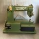 Antique Portable Elna Swiss Sewing Machine Metal With Case Green Vintage Sewing Machines photo 4