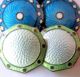 (6) Antique English Edwardian & Other Sterling Silver Guilloche Enamel Buttons Buttons photo 1