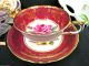 Paragon Tea Cup And Saucer Large Center Rose Red Teacup Pattern Cups & Saucers photo 3
