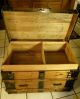 1800 ' S Antique Victorian Flat Top Steamer Trunk Chest With Lift Out Tray 1800-1899 photo 3