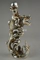 China Collectible Decor Handwork Old Tibet Silver Child Ride Dragon Fish Statue Other Antique Chinese Statues photo 1