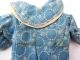 Antique Early Primitive Small Blue Calico Rag Or China Doll Dress Hand Sewn Old Primitives photo 4