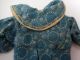 Antique Early Primitive Small Blue Calico Rag Or China Doll Dress Hand Sewn Old Primitives photo 7