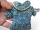 Antique Early Primitive Small Blue Calico Rag Or China Doll Dress Hand Sewn Old Primitives photo 8