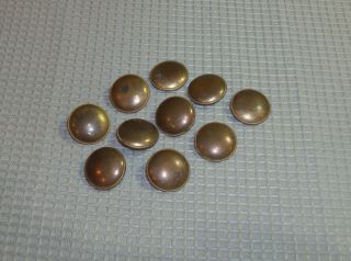 (10) Vintage R & W Robinson Heavy Solid Brass Buttons Vgc photo